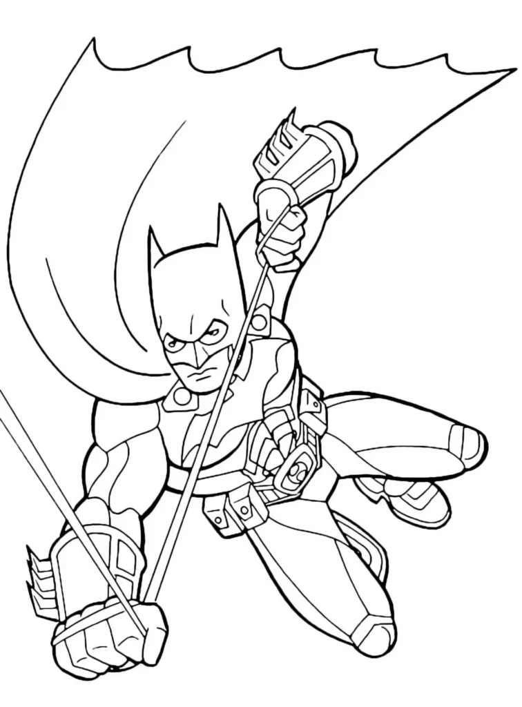 Batman em voo: Desenho para colorir em PDF