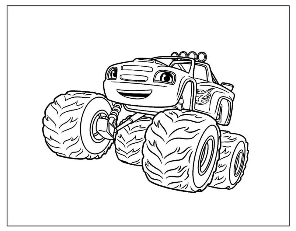 Blaze Monster Machine laranja para colorir em PDF