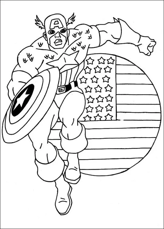 Capitão América para colorir: Desenho em PDF pronto para imprimir