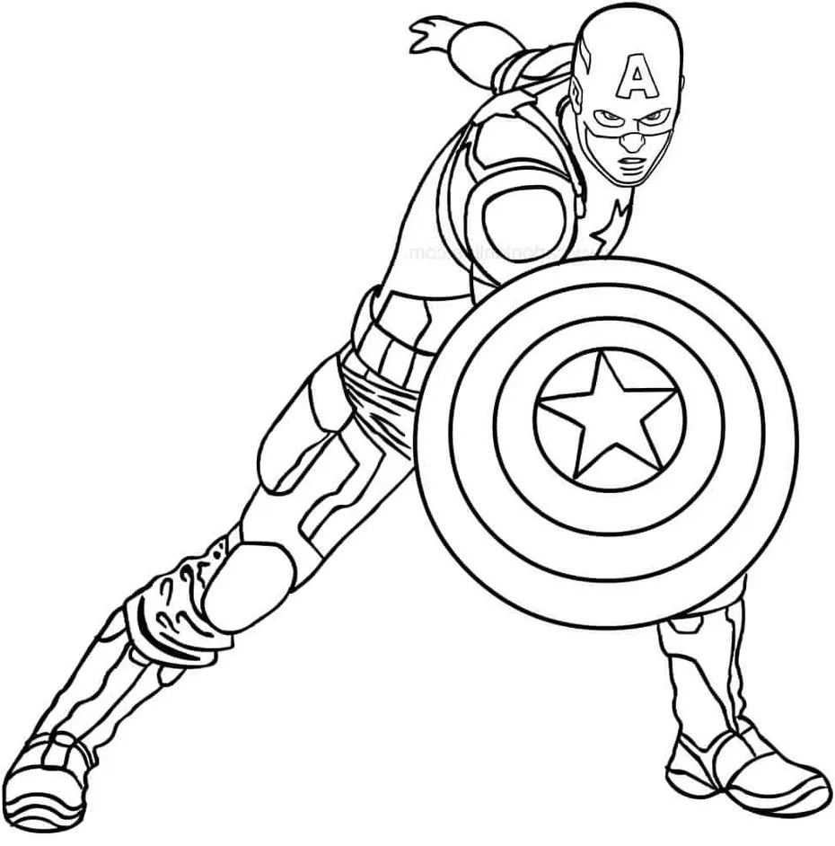 Capitão América: Desenho para colorir do Escudo Estrela em PDF.