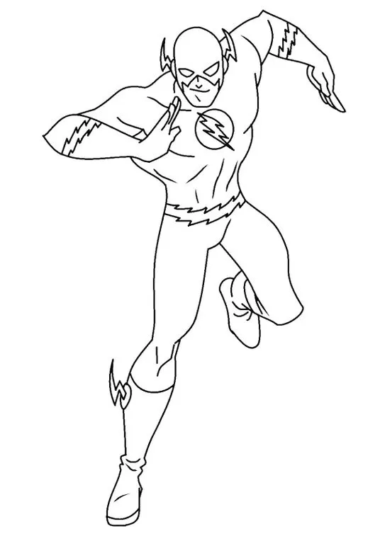 Desenhos do Flash em PDF para colorir Em Busca do Inimigo Flash para colorir: Desenho do super-herói em ação, pronto para imprimir e pintar.