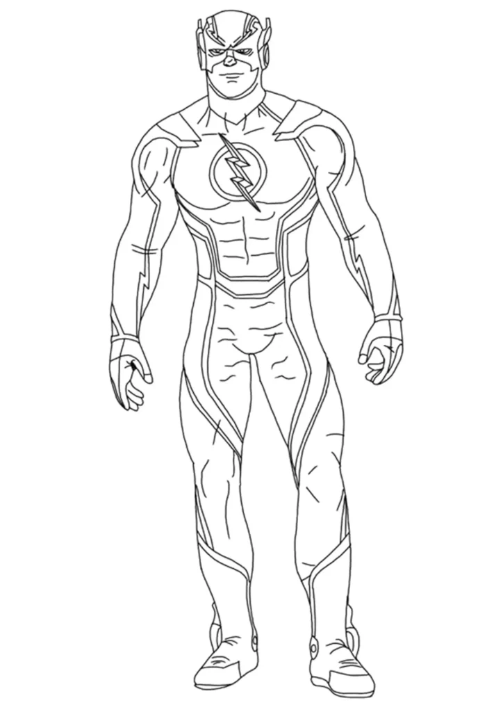 Desenhos do Flash em PDF para colorir Em Pé Flash em pose vertical para colorir