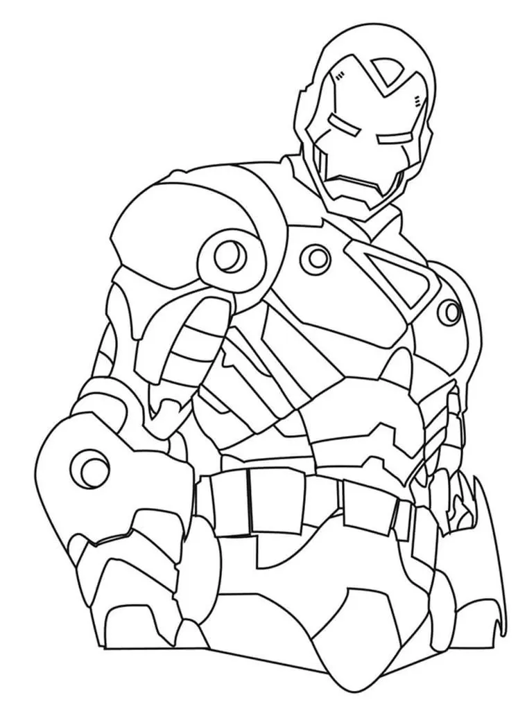 Desenhos do Homem de Ferro em PDF para colorir Armadura Homem de Ferro: Desenho da armadura para colorir em PDF