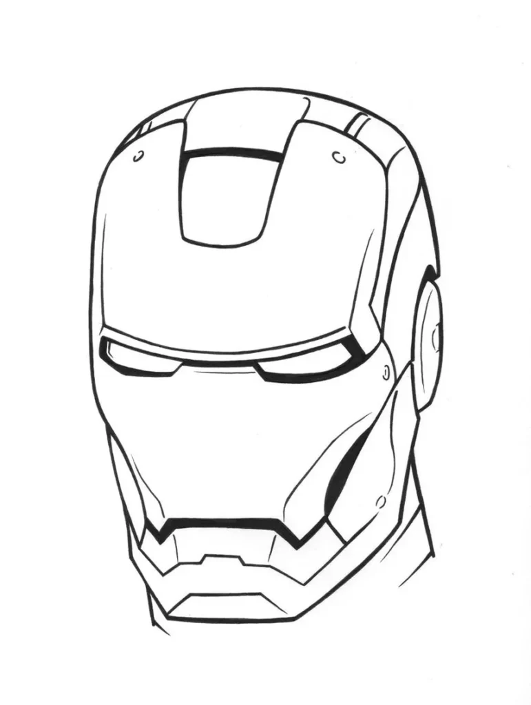Desenhos do Homem de Ferro em PDF para colorir Máscara Máscara do Homem de Ferro para colorir em PDF