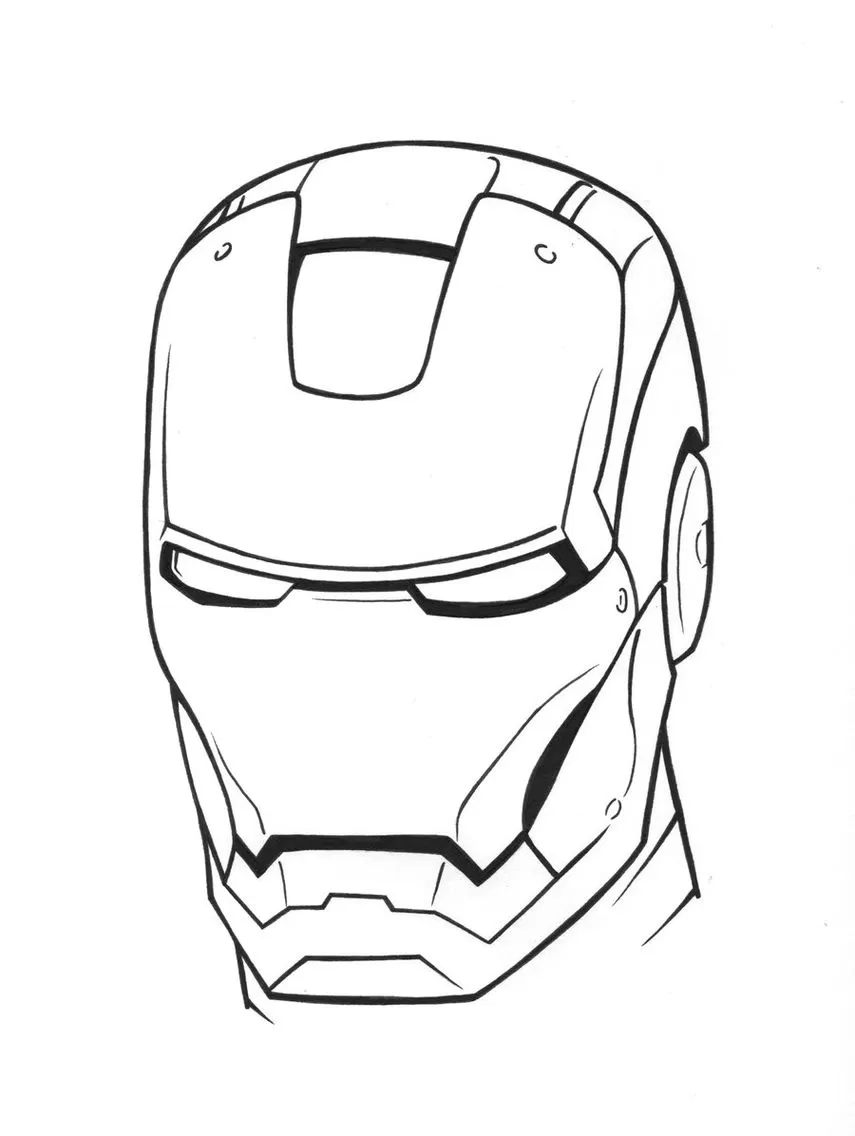 Desenhos do Homem de Ferro em PDF para colorir Máscara Máscara do Homem de Ferro para colorir em PDF