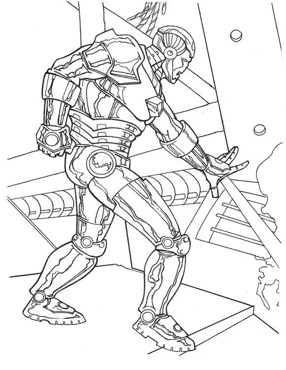 Desenhos do Homem de Ferro em PDF para colorir Na Luta Homem de Ferro em ação: Desenho para colorir em PDF