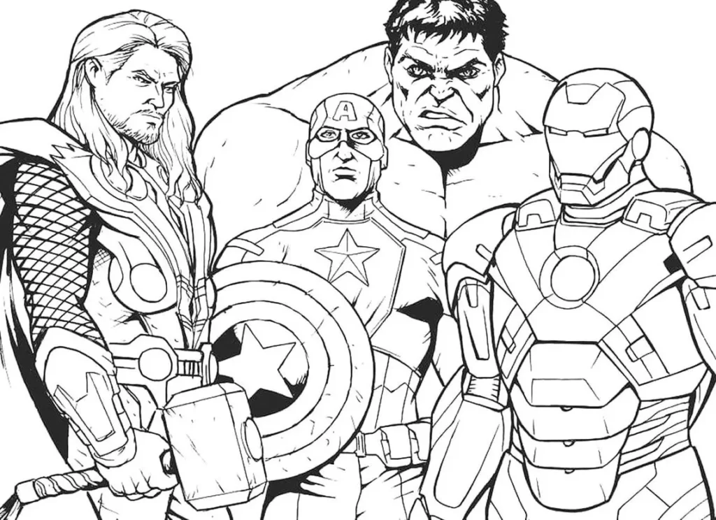 Desenhos do Homem de Ferro em PDF para colorir Vários Personagens Homem de Ferro e outros heróis para colorir em PDF