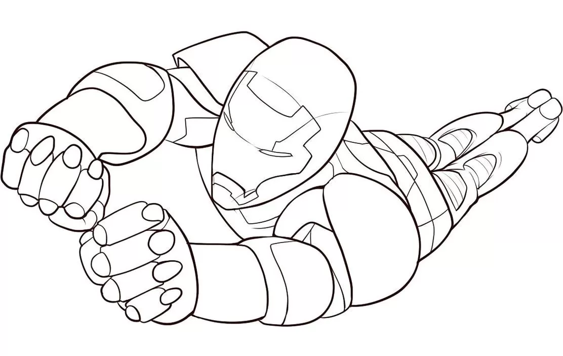 Desenhos do Homem de Ferro em PDF para colorir Voando Homem de Ferro voando: Desenho em PDF para colorir e atividades criativas.