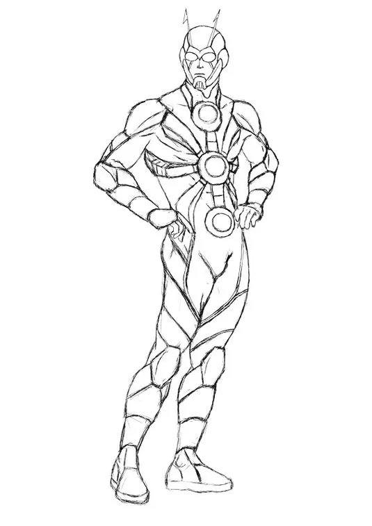 Homem-Formiga para colorir: Desenho em PDF com antenas características