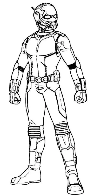 Homem-Formiga em pose de batalha: Desenho para colorir em PDF