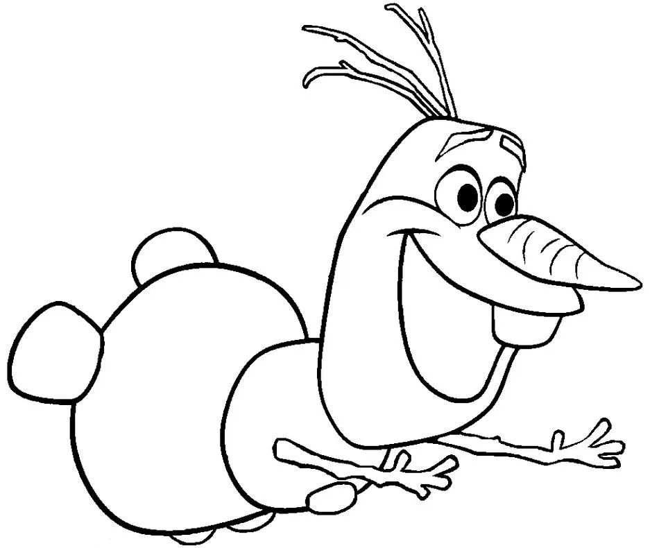 Olaf de Frozen voando: desenho para colorir em PDF.