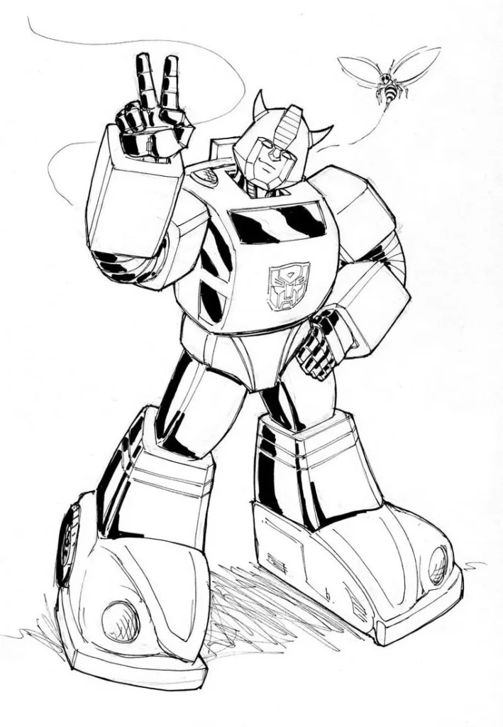 Bumblebee dos Transformers para colorir em PDF