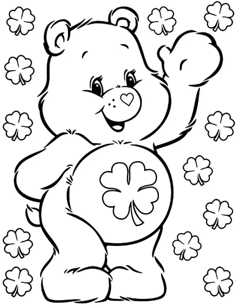 Ursinho Boa Sorte para colorir em PDF