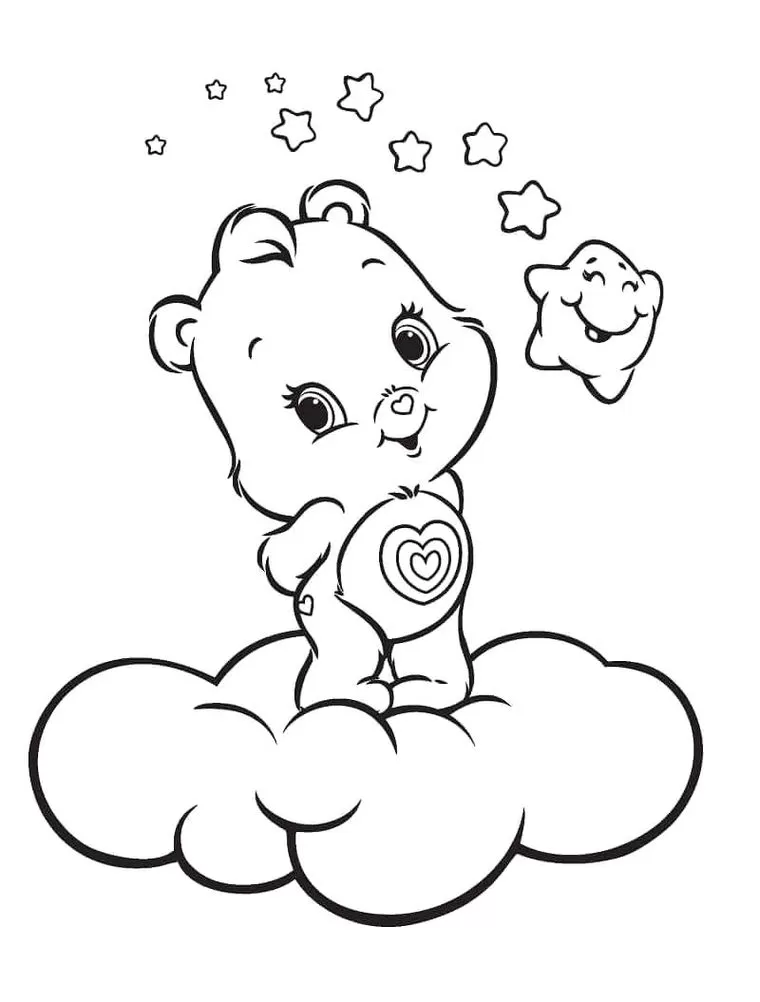 Desenhos dos Ursinhos Carinhosos em PDF Coraçãozinho