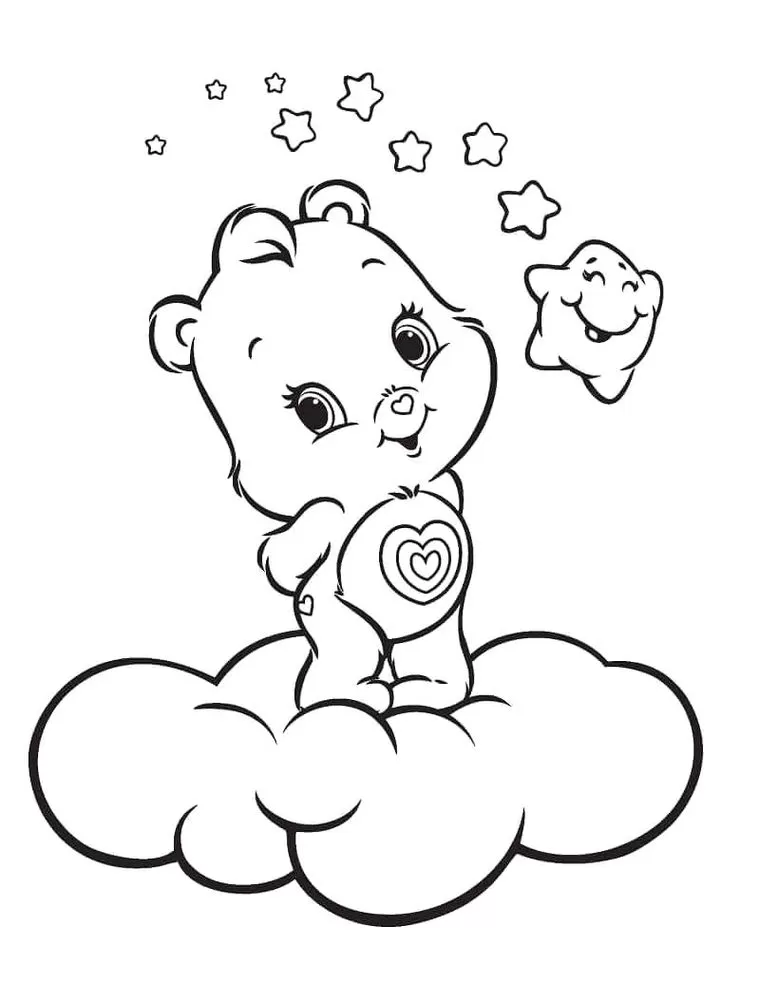 Ursinho Carinhoso Coraçãozinho em PDF para colorir