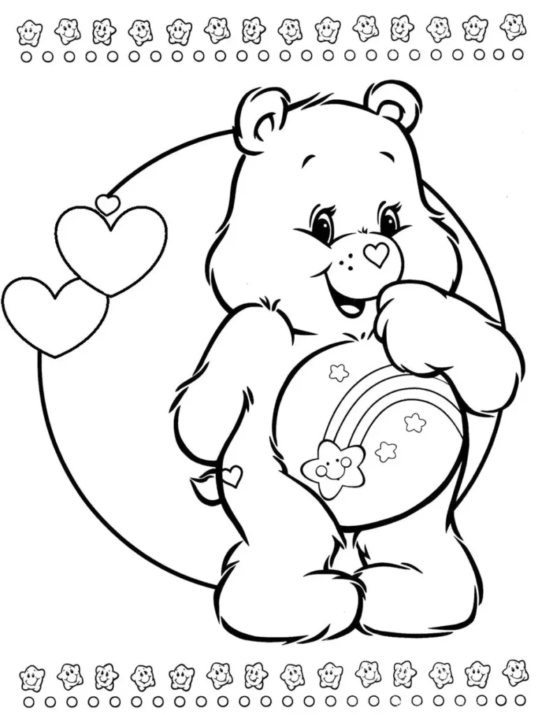 Ursinho Carinhoso Desejos: desenho colorido em PDF para colorir.