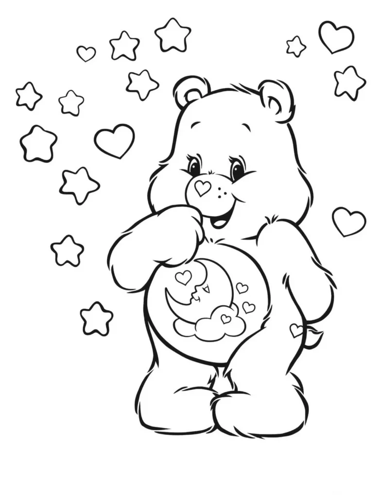 Ursinha Sonhadora para colorir: desenho em PDF dos Ursinhos Carinhosos