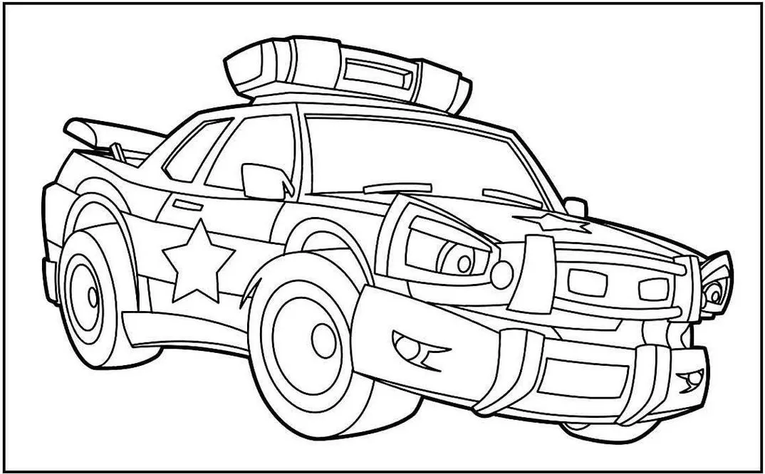 Desenhos de Carros de Policia PDF Pra Colorir Rapido