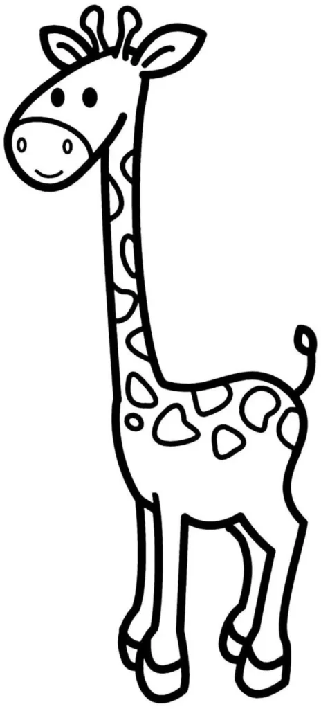 Girafa com pescoço comprido para colorir em PDF