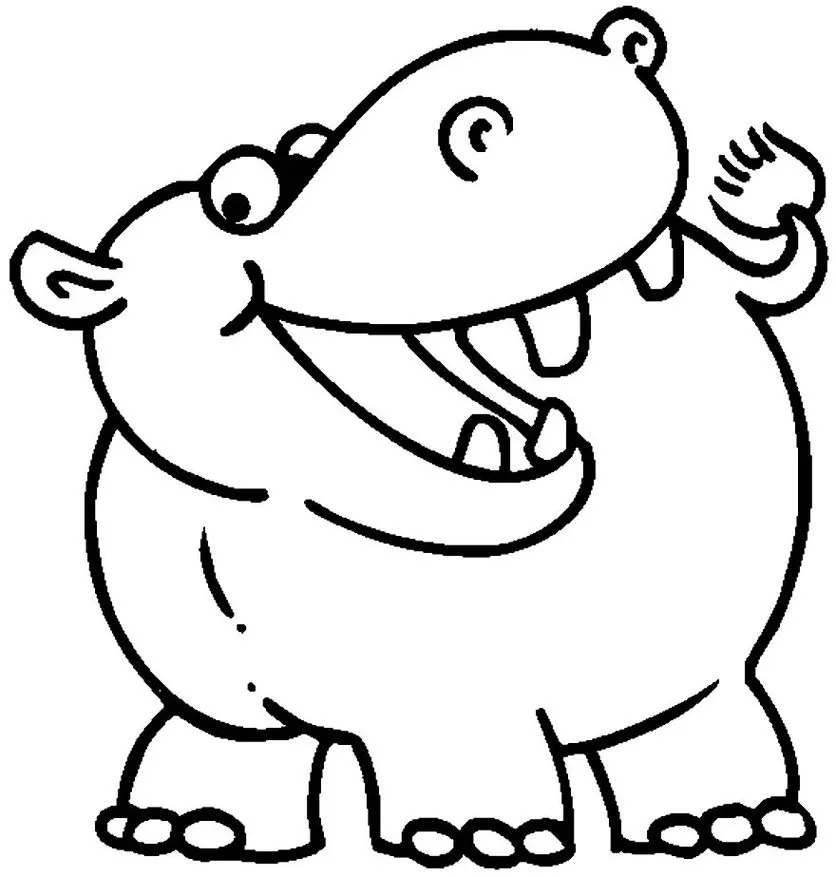 Desenhos de Hipopótamos em PDF para colorir Rabinho Hipopótamo Rabinho para colorir: Desenho divertido em PDF