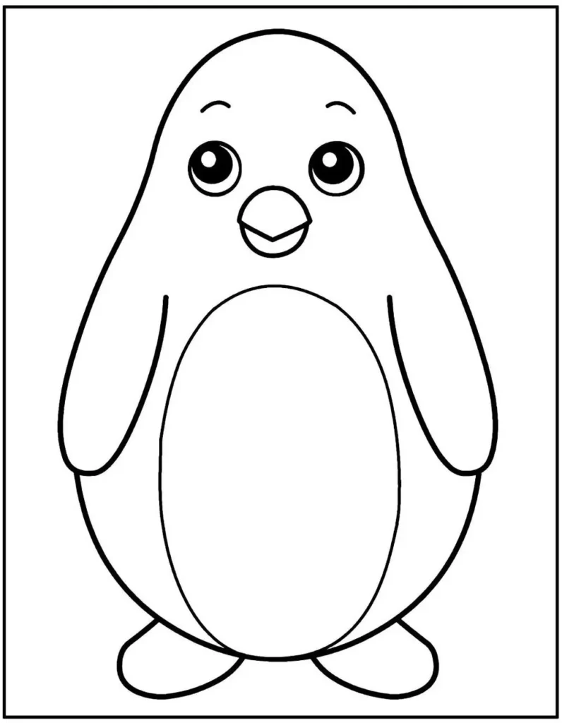Desenhos de Pinguins em PDF para colorir Simples Pinguim para colorir: desenho simples em PDF