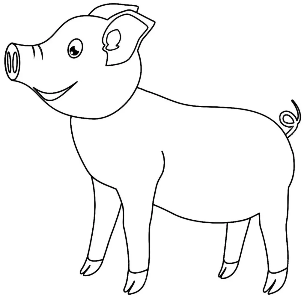 Desenho de porquinho Rabinho para colorir em PDF