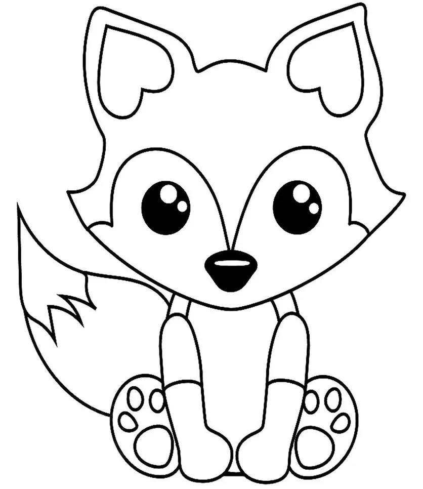 Desenho de Raposa de aparência simples para colorir