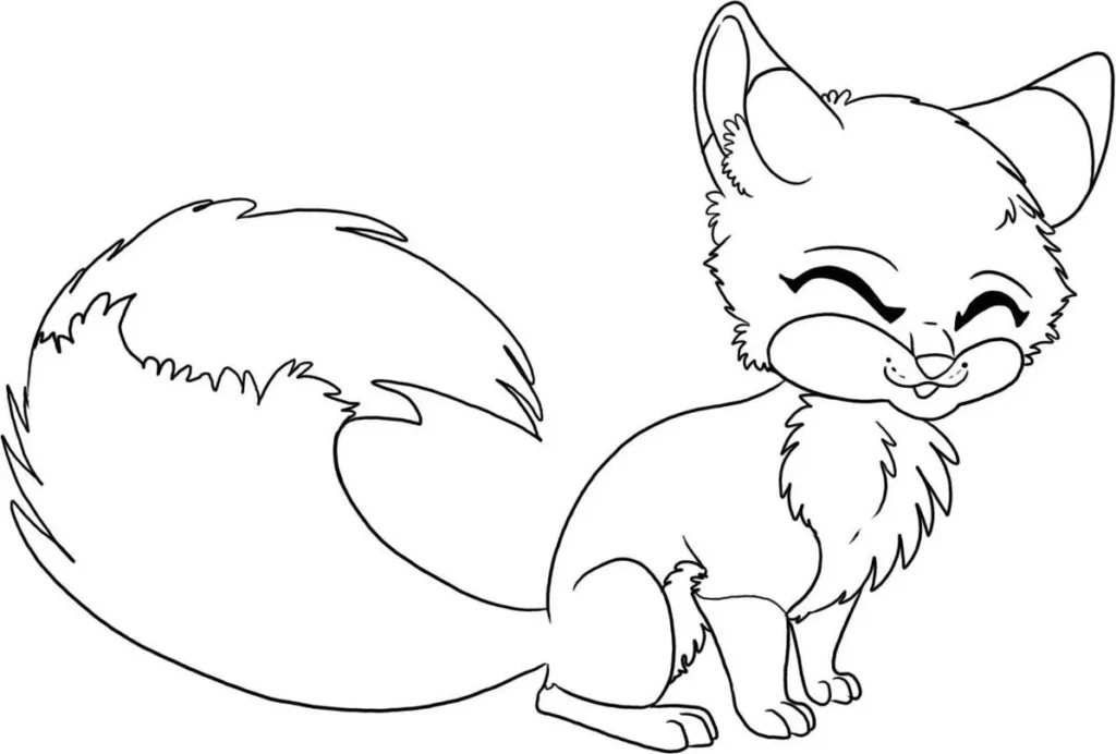 Raposa sorrindo para colorir em PDF