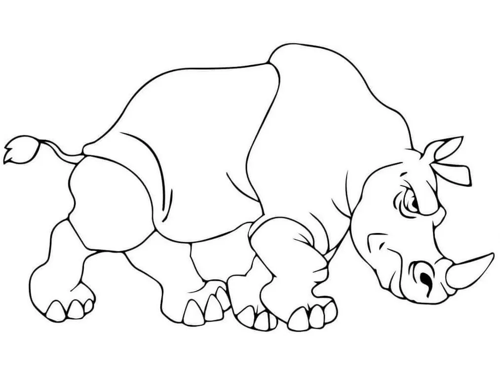Desenhos de Rinocerontes em PDF para colorir Bravo Rinoceronte bravo para colorir em PDF