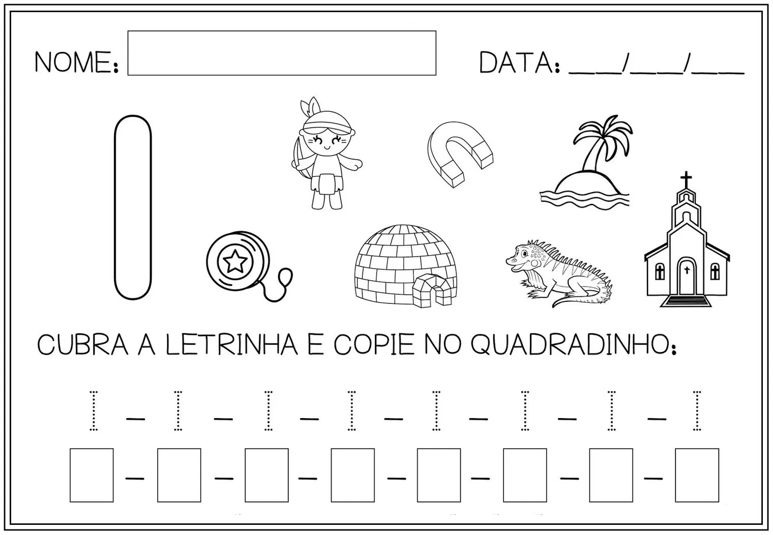 Atividades para Educação Infantil Vogais Vogal I