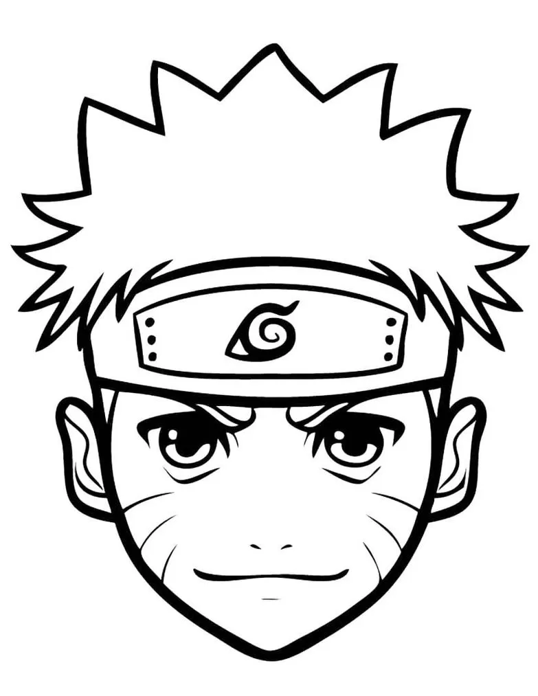 Rosto de Naruto para pintar e imprimir