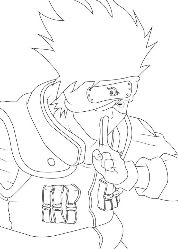 Kakashi Hatake pedindo silêncio: desenho para colorir de Naruto