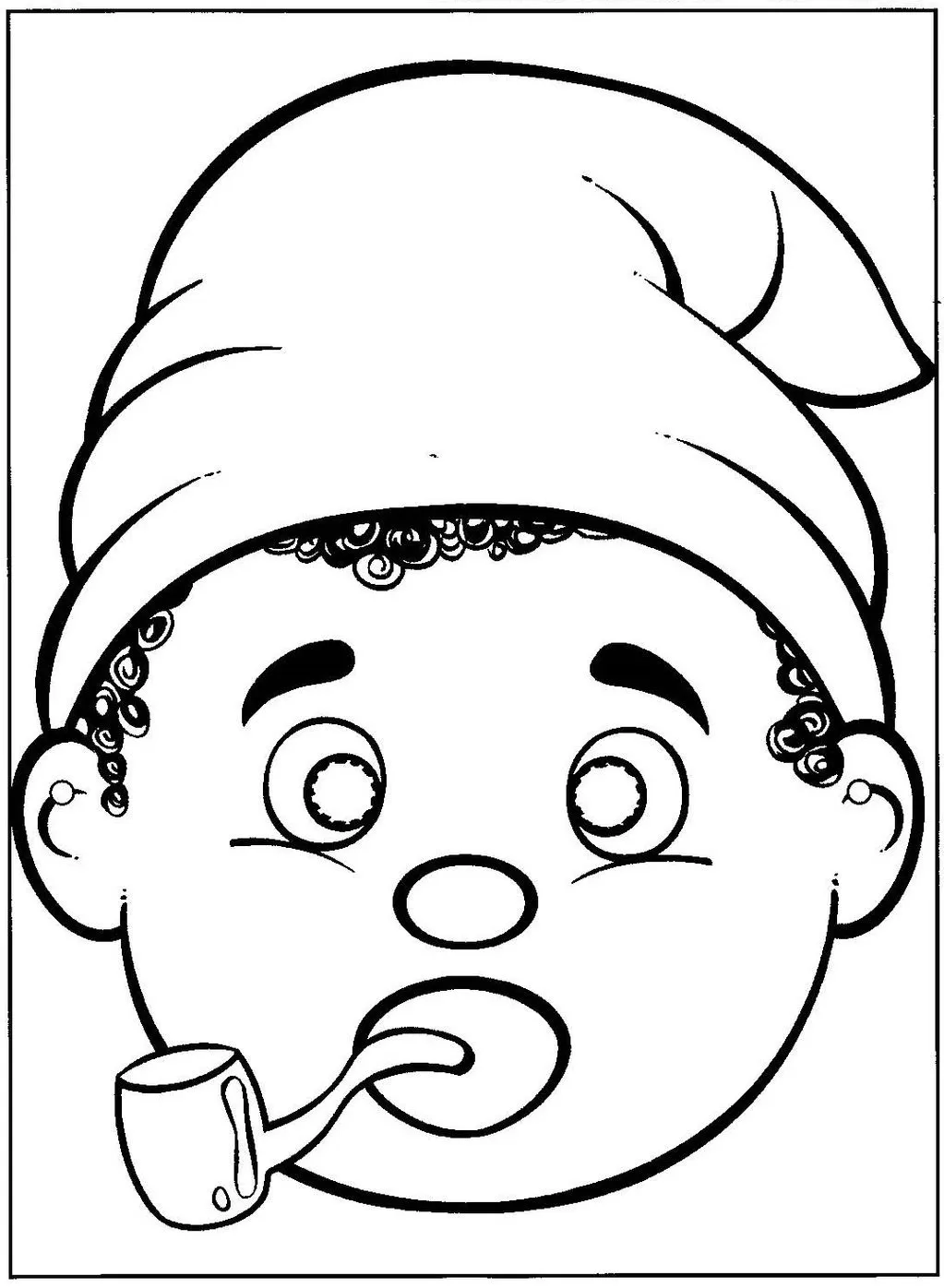 Saci Pererê com cachimbo e gorro para colorir