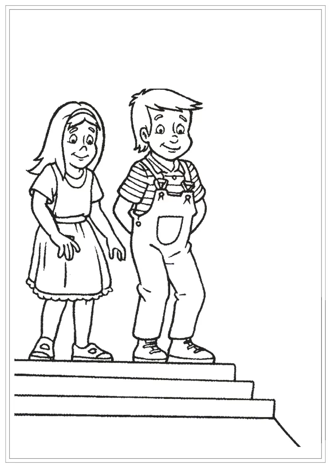 Pedrinho e Narizinho para colorir: desenho do Sítio do Picapau Amarelo.
