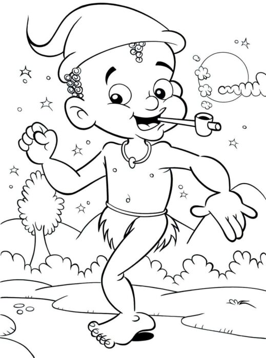 Saci Pererê do Sítio do Picapau Amarelo para colorir: desenho divertido do folclore brasileiro.