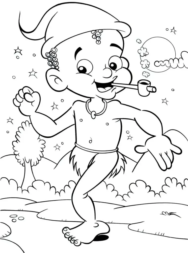 Saci Pererê do Sítio do Picapau Amarelo para colorir: desenho divertido do folclore brasileiro.