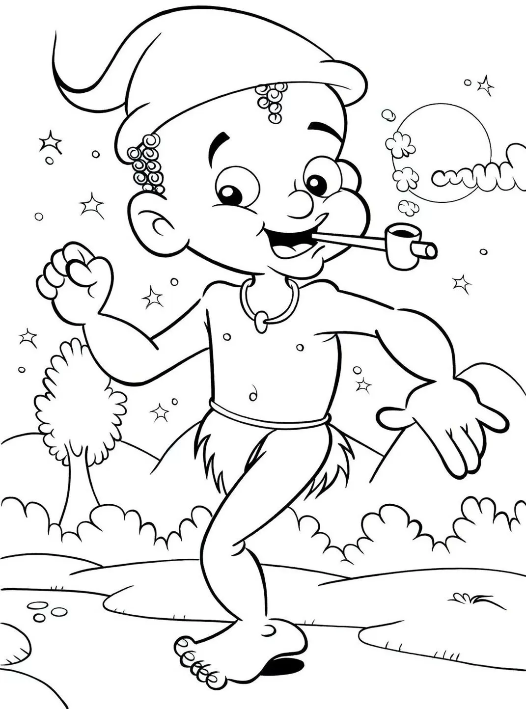 Saci Pererê do Sítio do Picapau Amarelo para colorir: desenho divertido do folclore brasileiro.