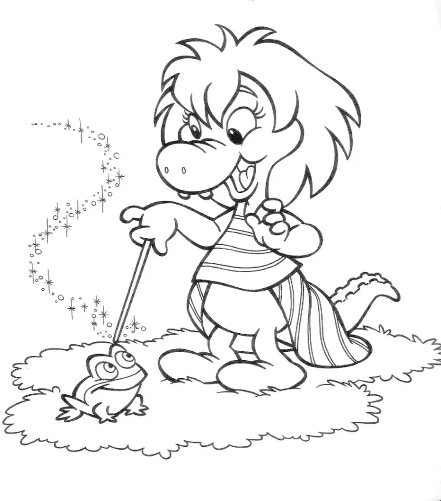 Sítio do Picapau Amarelo: Desenho para colorir de criatura fantástica e sapo