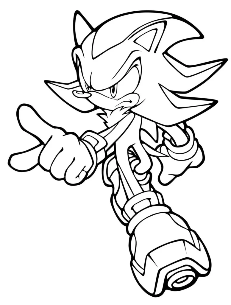 Desenhos de Shadow Sonic para colorir Correndo Shadow Sonic em ação: desenho para colorir