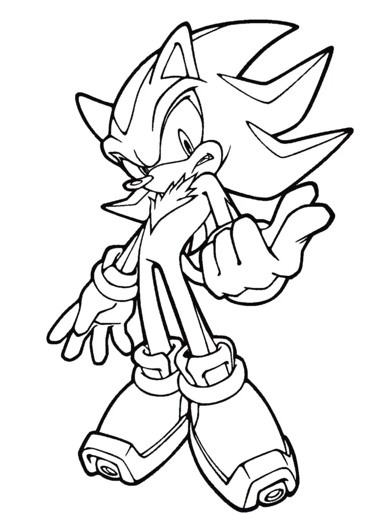 Desenhos de Shadow Sonic para colorir Ouriço Preto Shadow Sonic, o Ouriço Negro em desenho para colorir. Arte de Shadow pronto para pintura.