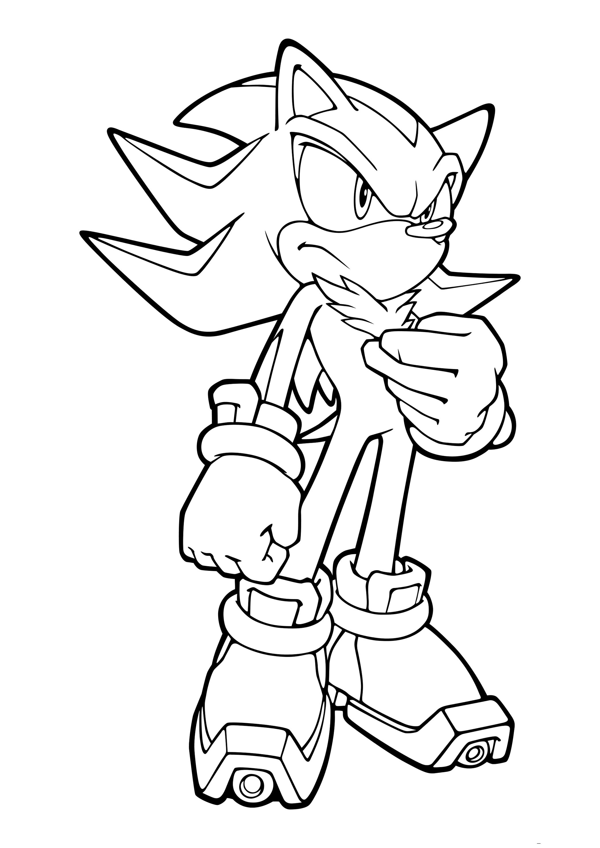 Shadow, um personagem do Sonic para colorir e imprimir