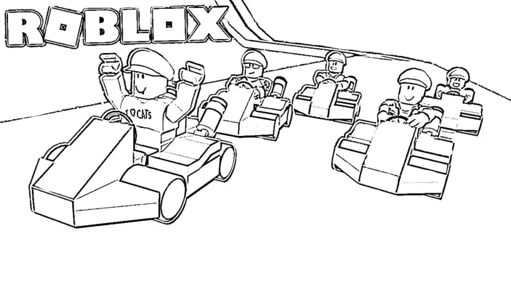 Desenho para colorir Roblox Corrida de Karts: Aventura e competição na pista!