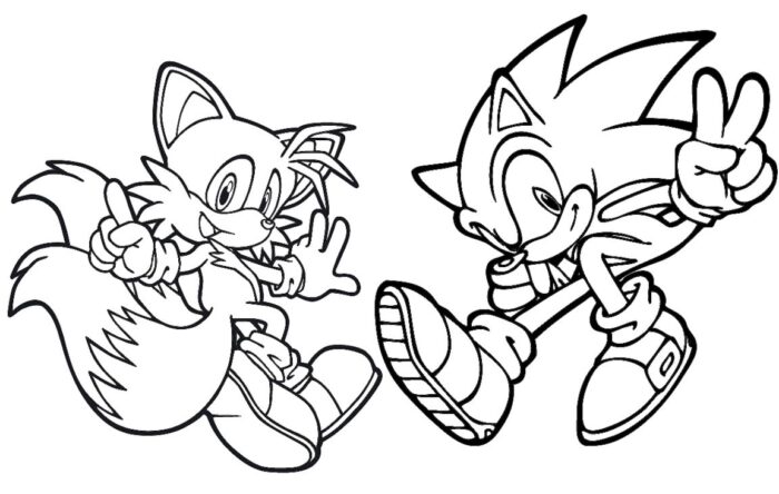 Desenhos do Tails Sonic para colorir Amigos Tails e Sonic para colorir: Desenho de amigos em ação