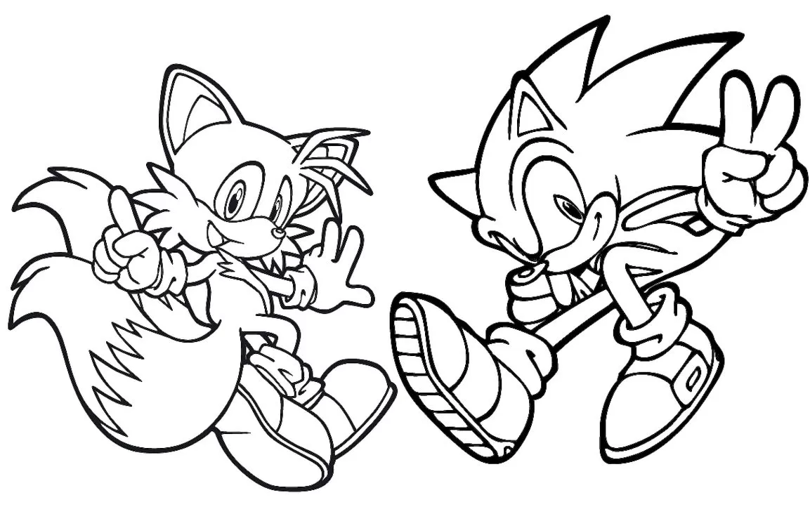 Tails Sonic para colorir