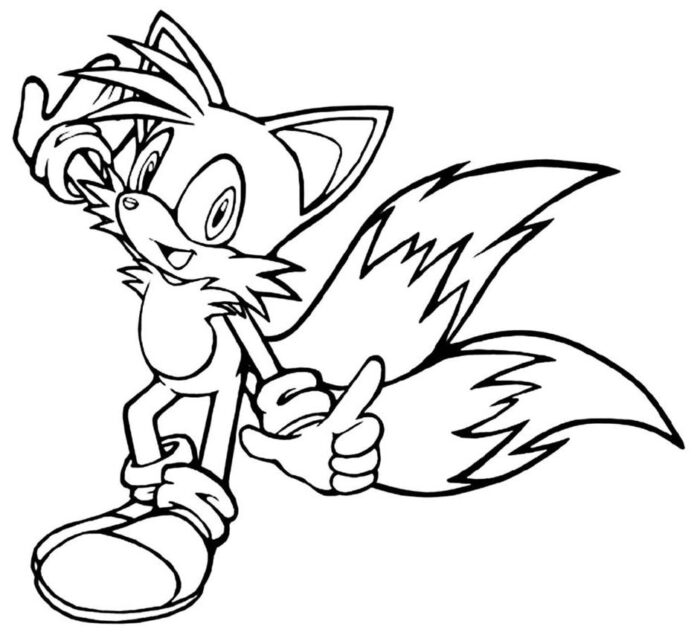 Desenhos do Tails Sonic para colorir Legal Tails de Sonic para colorir: desenho divertido do amigo de Sonic