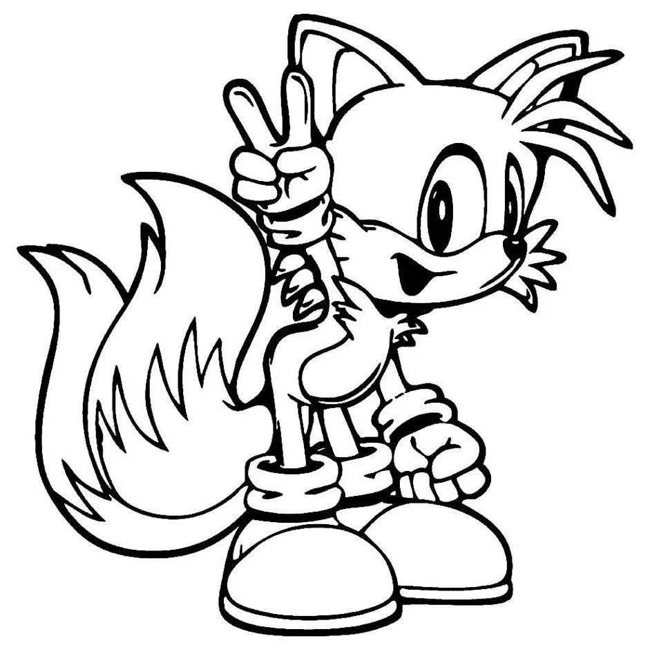 Desenhos de Tails de Sonic para Colorir e Imprimir