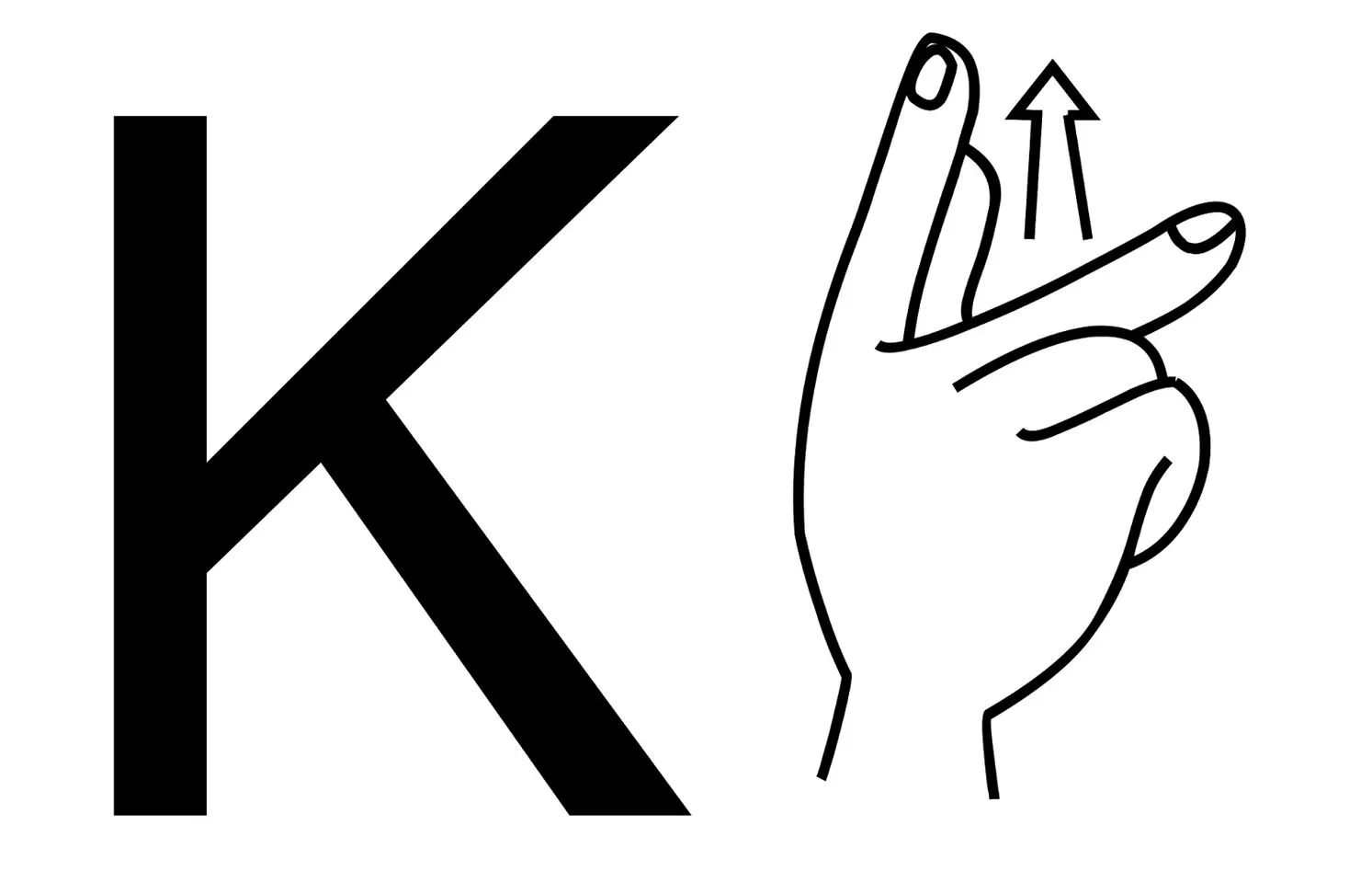 Alfabeto em Libras PDF para imprimir K