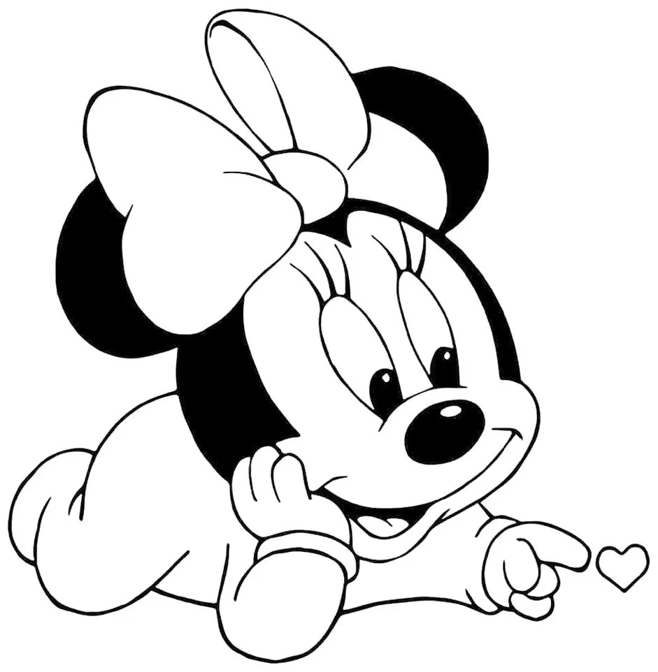 Minnie Bebê Adorável para Colorir: Desenho Delicado e Divertido