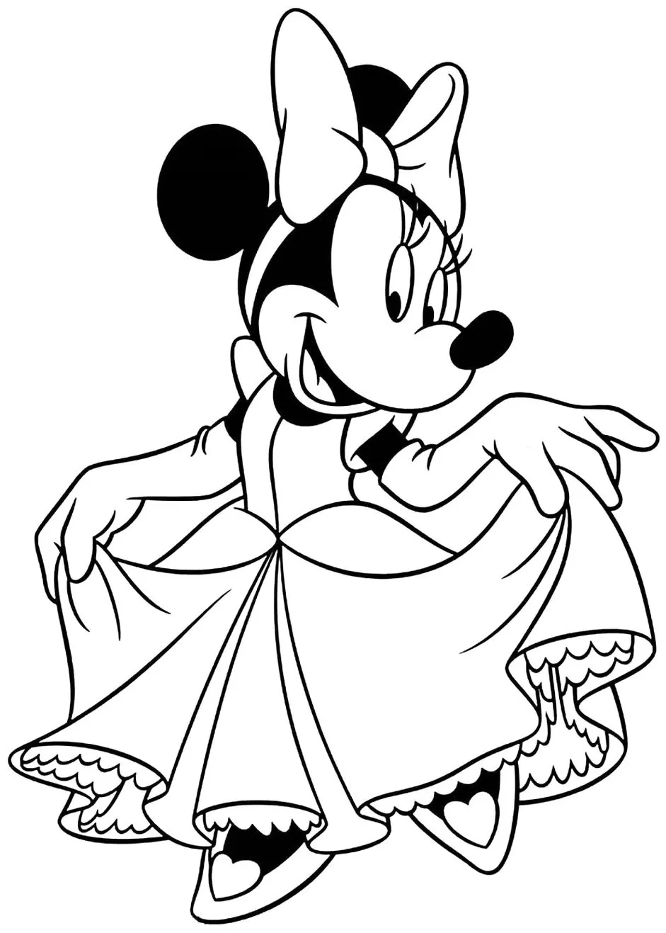 Minnie Princesa para colorir: Desenho encantador para fãs da Disney.