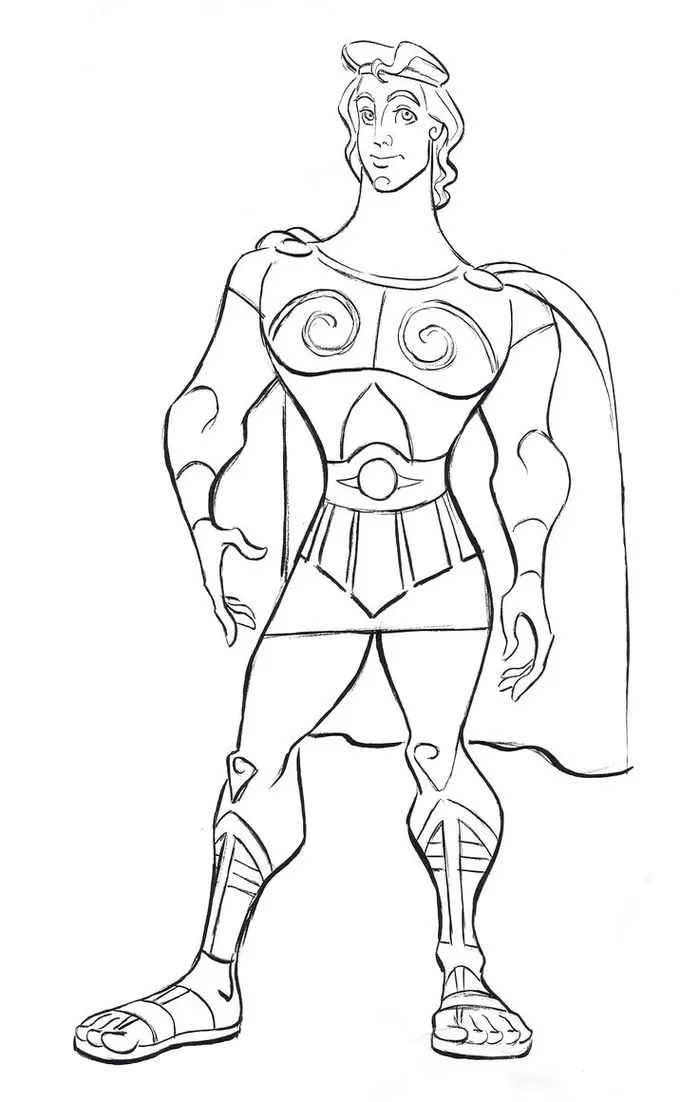 Desenhos de Hércules para pintar Super Herói Hércules, o herói da mitologia grega, pronto para colorir.